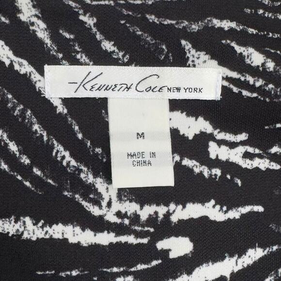 Kenneth Cole New York Zebra Print Ruched Front Sheath Dress, Size Med. - Picture 7 of 8